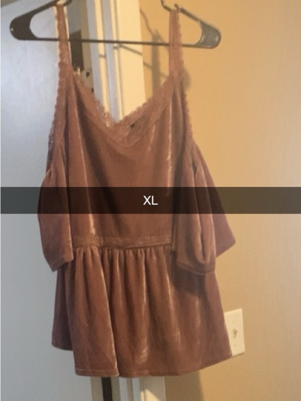 Velvet Cold-Shoulder Peplum Top - Mauve